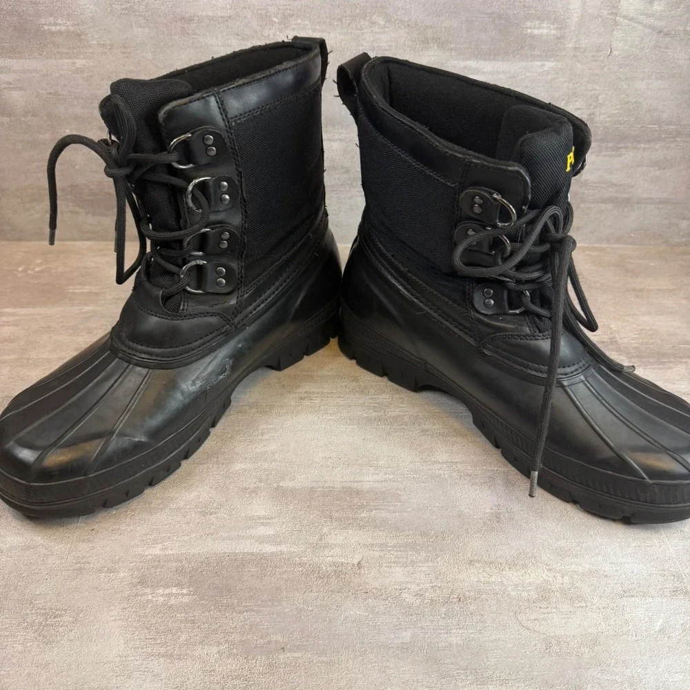 Polo Ralph Lauren Crestwick Mens Black Duck Boots Rubber Rain Snow 10D 11763 J15